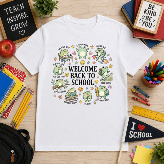 Welcome Back To School Frog – DTF Transfer