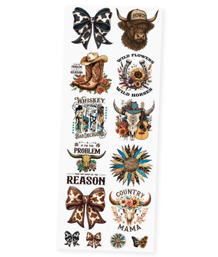 Western Cowgirl Vibes Premade DTF Transfer Gangsheet - 22