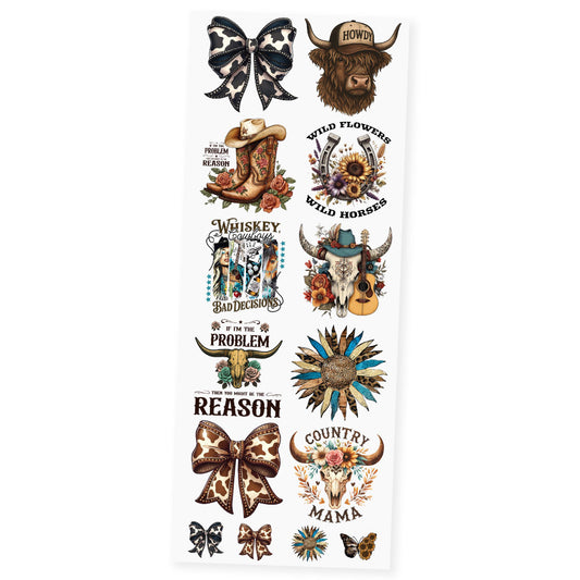Western Cowgirl Vibes Premade DTF Transfer Gangsheet - 22" x 60"