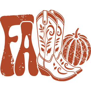 Western Fall Orange Boots - DTF Transfer