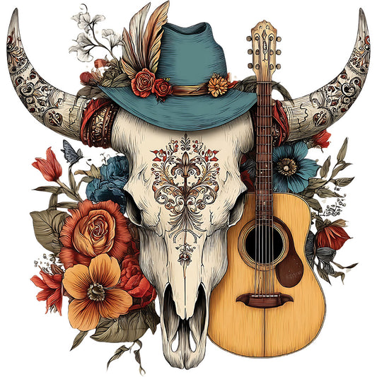 Western Boho Skull – DTF Transfer