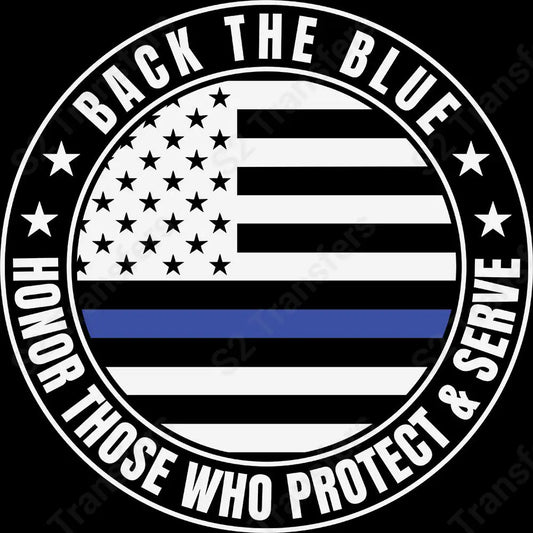 Back The Blue Circle White - DTF Transfer DTF Transfer