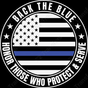 Back The Blue Circle White - DTF Transfer DTF Transfer