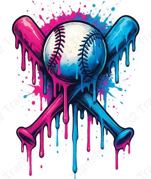 Baseball Bat Ice Cream Drip - DTF Transfer DTF Transfer