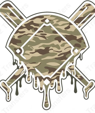 Baseball Drip Camo Baseball Diamonds - DTF Transfer DTF Transfer