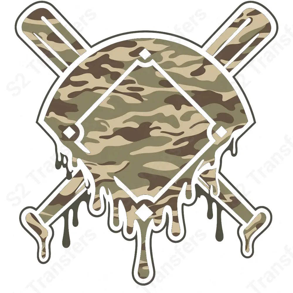Baseball Drip Camo Baseball Diamonds - DTF Transfer DTF Transfer