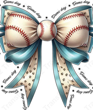 Baseball Game Day Bow - DTF Transfer DTF Transfer