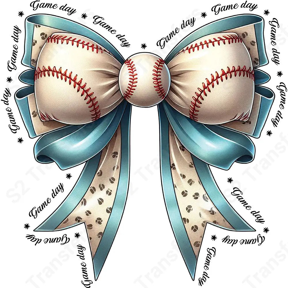 Baseball Game Day Bow - DTF Transfer DTF Transfer