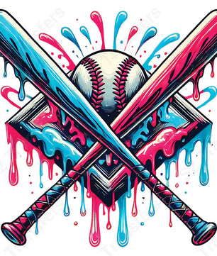 Baseball Home Plate Ice Cream Drip - DTF Transfer DTF Transfer