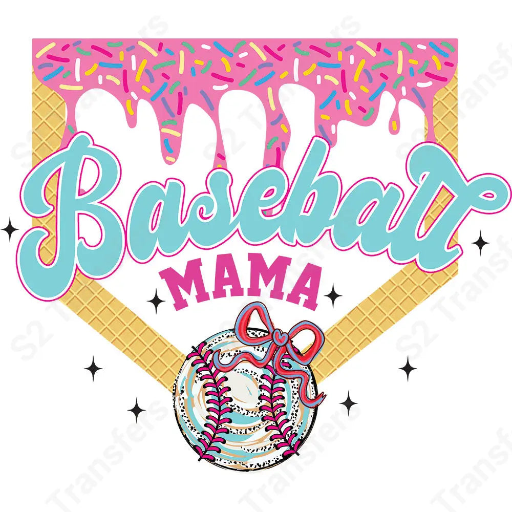 Baseball Mama Drip - DTF Transfer DTF Transfer