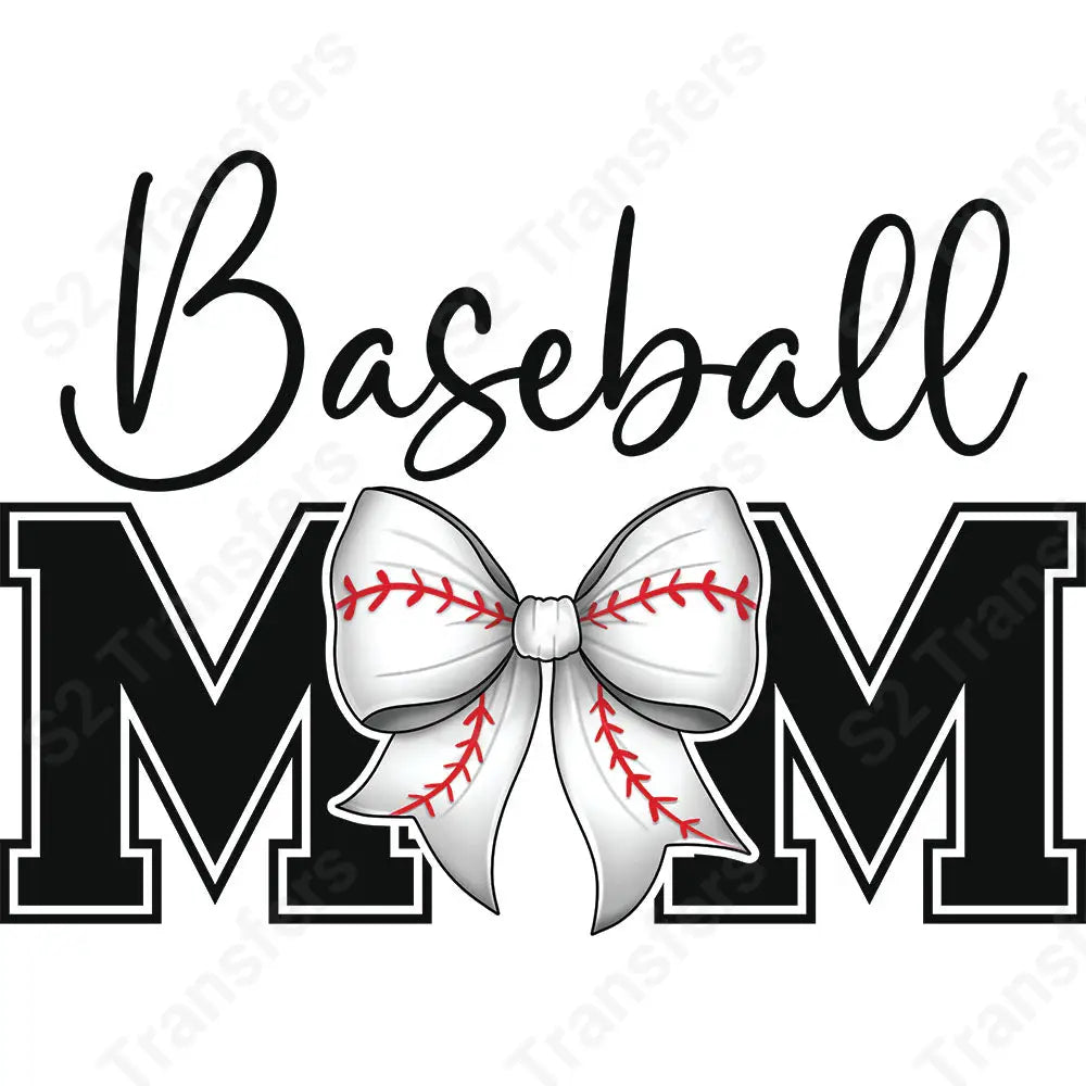 Baseball Mom Bow - DTF Transfer DTF Transfer
