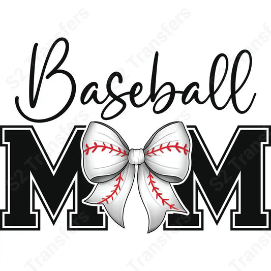 Baseball Mom Bow - DTF Transfer DTF Transfer