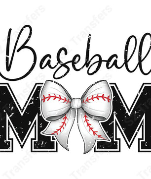 Baseball Mom Bow Retro - DTF Transfer DTF Transfer