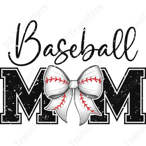 Baseball Mom Bow Retro - DTF Transfer DTF Transfer