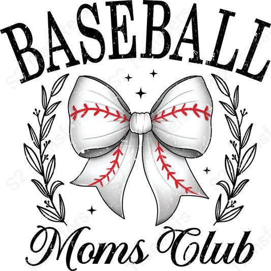 Baseball Moms Club Bow Retro - DTF Transfer DTF Transfer