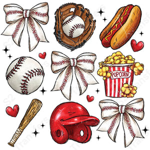 Baseball Themed Symbols - DTF Transfer DTF Transfer