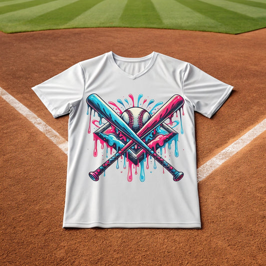 Baseball Home Plate Ice Cream Drip - DTF Transfer