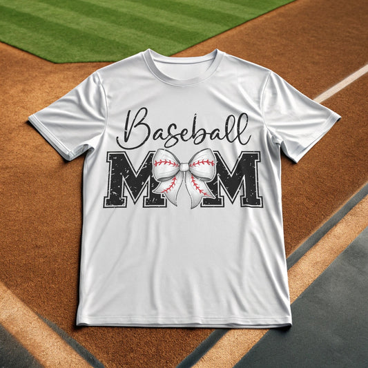 Baseball Mom Bow Retro - DTF Transfer