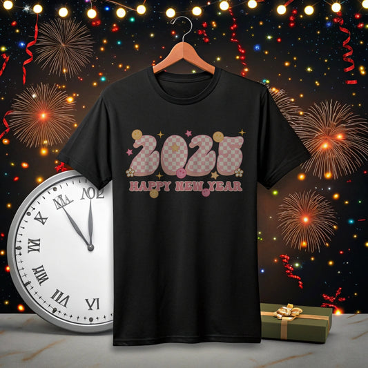 2025 Happy New Year Checkered - DTF Transfer