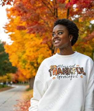 Blessed Thankful Grateful Fall Design - DTF Transfer DTF Transfer