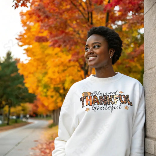 Blessed Thankful Grateful Fall Design - DTF Transfer DTF Transfer