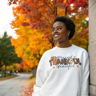 Blessed Thankful Grateful Fall Design - DTF Transfer DTF Transfer