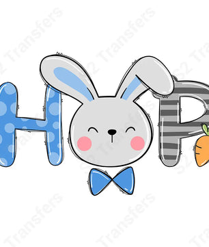 Boy Easter Bunny Hop - DTF Transfer DTF Transfer