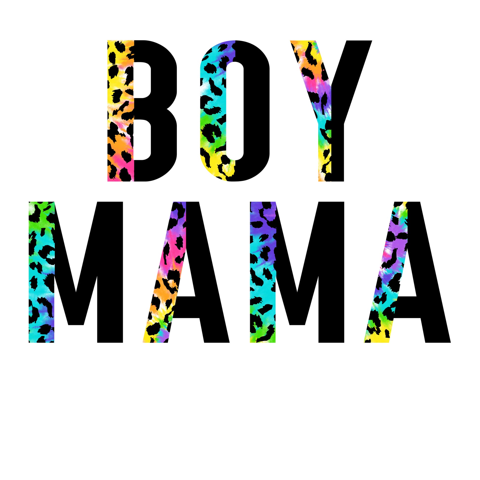 boy mama half leopard tie dye