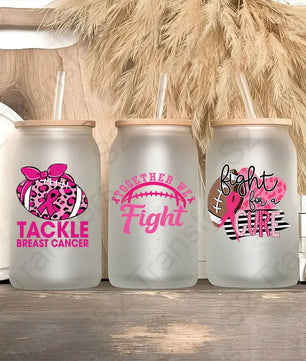 Breast Cancer Football UV DTF Sticker Sheet UV DTF Sticker Sheet