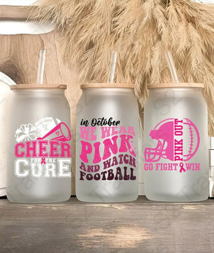 Breast Cancer Football UV DTF Sticker Sheet UV DTF Sticker Sheet