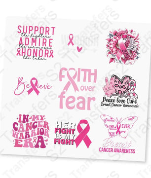 Breast Cancer UV DTF Sticker Sheet