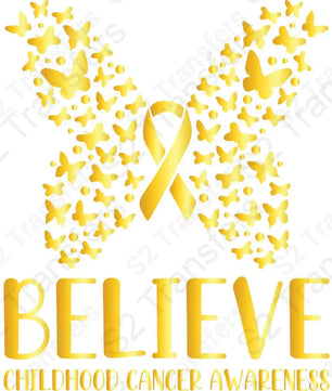 Butterfly Believe Childhood Cancer Awareness