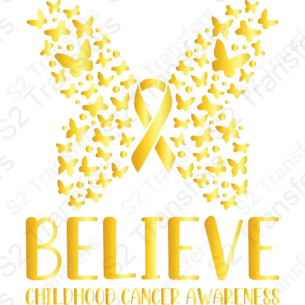 Butterfly Believe Childhood Cancer Awareness