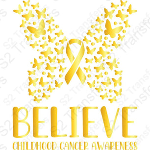Butterfly Believe Childhood Cancer Awareness