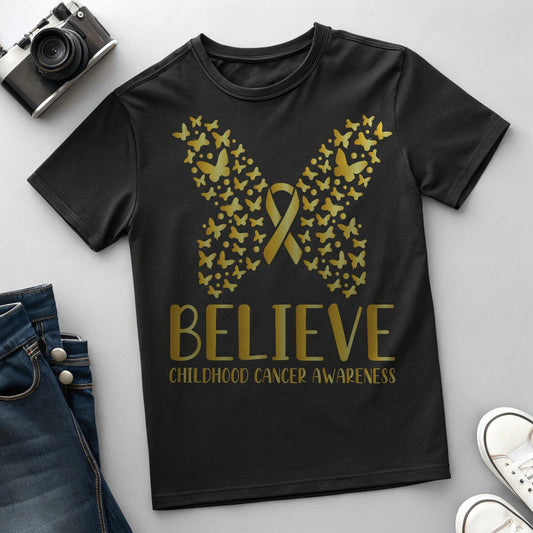 Butterfly Believe Childhood Cancer Awareness - DTF Transfer