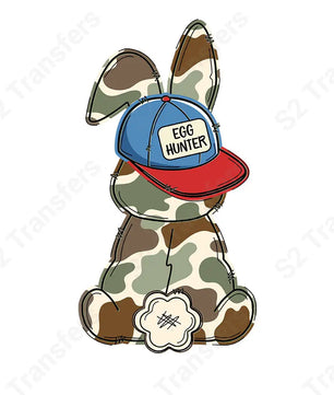 Camo Egg Hunter Bunny - DTF Transfer DTF Transfer