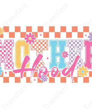 Checkered Motherhood Colorful Retro - DTF Transfer DTF Transfer