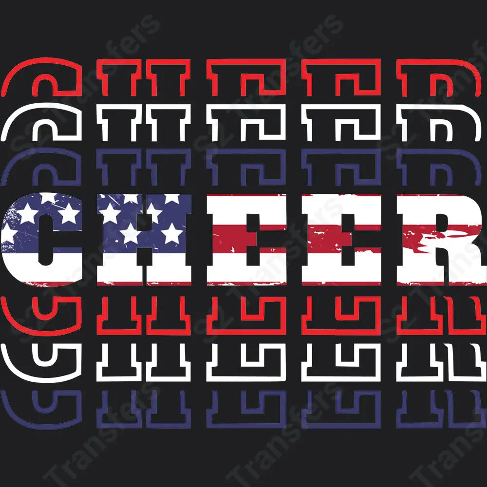 Cheer American Flag Design - DTF Transfer DTF Transfer