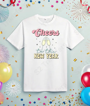 Cheers To The New Year Groovy - DTF Transfer DTF Transfer