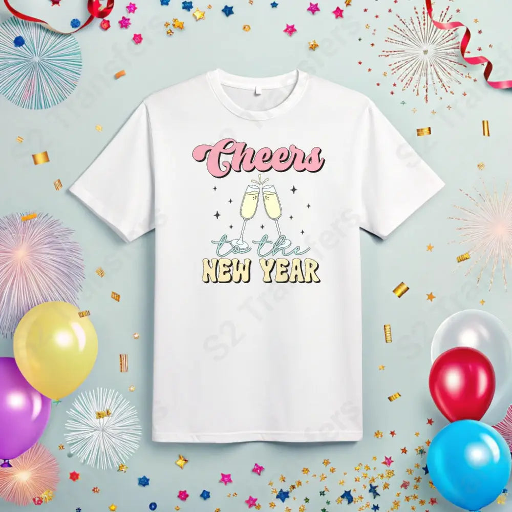 Cheers To The New Year Groovy - DTF Transfer DTF Transfer
