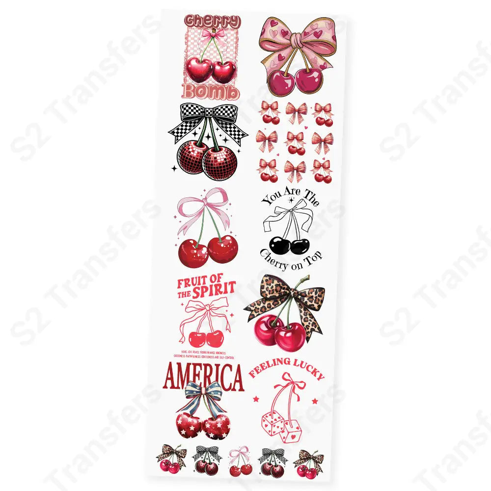 Cherry Pop Vibes Premade DTF Transfer Gangsheet - 22’’ x 60’’ Premade DTF Gang Sheet