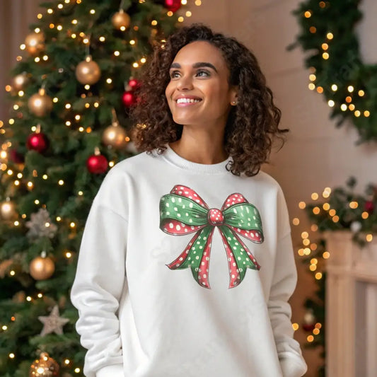 Christmas Bow Red And Green - DTF Transfer