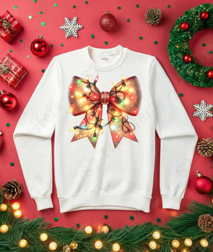 Christmas Light Coquette Bow - DTF Transfer DTF Transfer