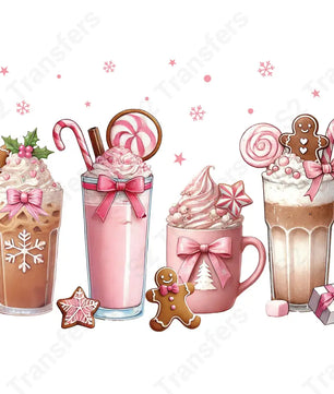 Christmas Pink Coffee - DTF Transfer DTF Transfer