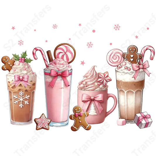 Christmas Pink Coffee - DTF Transfer DTF Transfer