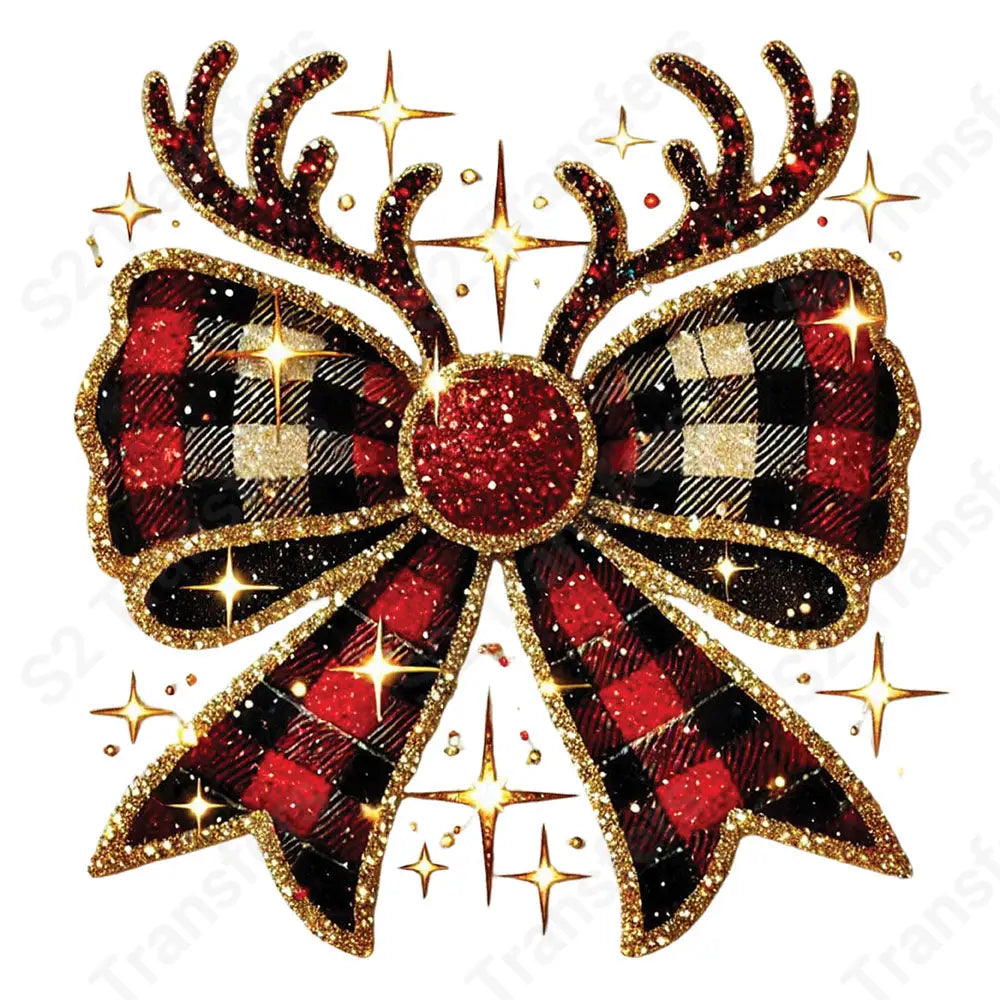 Christmas Reindeer Bow - DTF Transfer DTF Transfer