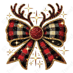 Christmas Reindeer Bow - DTF Transfer DTF Transfer