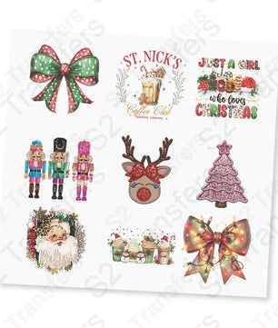 Christmas UV DTF Sticker Sheet