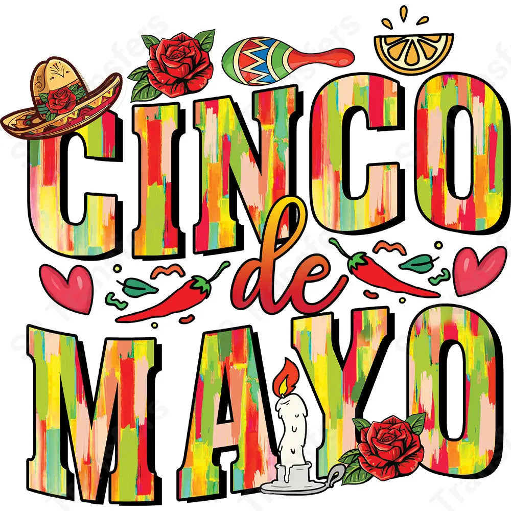 Cinco De Mayo Brush Strokes - DTF Transfer DTF Transfer