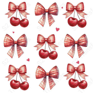 Coquette Cherry Bow Symbols - DTF Transfer DTF Transfer